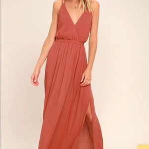LOST IN PARADISE RUSTY ROSE MAXI DRESS SIZE LARGE